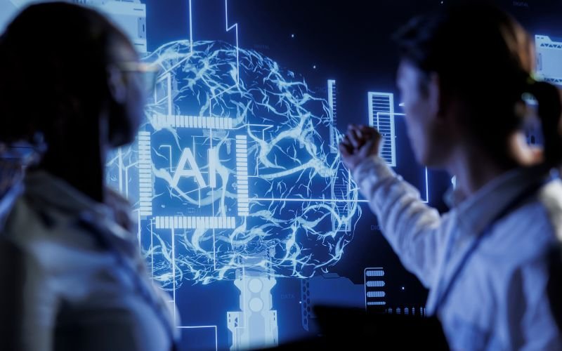Generative AI learners exploring an AI model